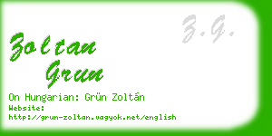 zoltan grun business card